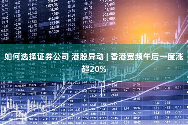 如何选择证券公司 港股异动 | 香港宽频午后一度涨超20%